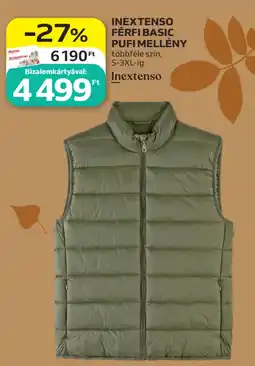 Auchan Inextenso férfi basic pufi mellény ajánlat