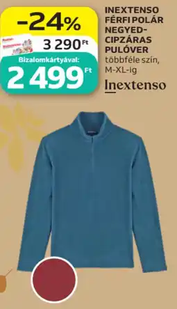 Auchan Inextenso Férfi polar, negyed cipzáras pulóver ajánlat