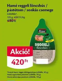 EcoFamily Hamé reggeli löncshús / pástétom / sonkás csemege ajánlat