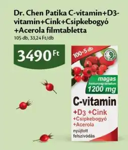 EcoFamily Dr. Chen Patika C-vitamin+D3-vitamin+Cink+Csipkebogyó+Acerola filmtabletta ajánlat