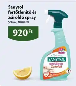 EcoFamily Sanytol fertőtlenítő és zsíroldó spray ajánlat