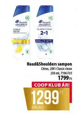 Coop HEAD & SHOULDERS Sampon ajánlat