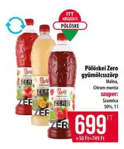 Coop Pölöskei Zero gyümölcsszörp ajánlat