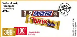 Coop Snickers 2 pack, Twix 2 pack ajánlat