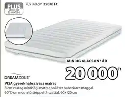 JYSK DREAMZONE VISA gyerek habszivacs matrac ajánlat