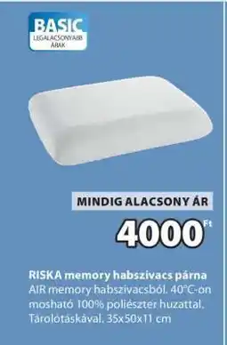 JYSK RISKA memory habszivacs párna ajánlat