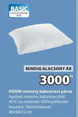 JYSK HOVIN memory habszivacs párna ajánlat