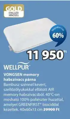 JYSK WELLPUR VONGSEN memory habszivacs párna ajánlat