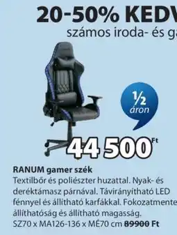 JYSK RANUM gamer szék ajánlat