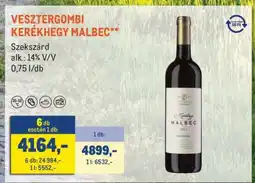 Metro VESZTERGOMBI KERÉKHEGY MALBEC ajánlat
