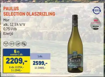 PAULUS SELECTION OLASZRIZLING