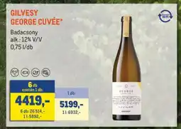 Metro GILVESY GEORGE CUVÉE ajánlat