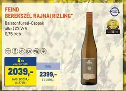 Metro FEIND BEREKSZÉL RAJNAI RIZLING ajánlat