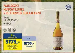 Metro PAULECZKI MUSCAT LUNEL 5 PUTTONYOS TOKAJI ASZÚ ajánlat