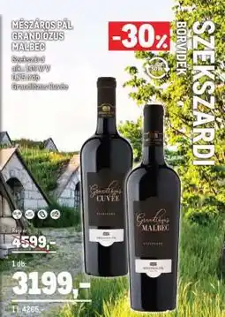 Metro MÉSZÁROS PÁL GRANDIÓZUS MALBEC ajánlat