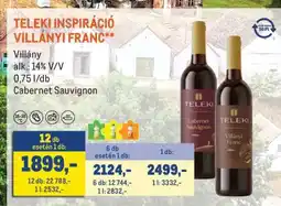 Metro TELEKI INSPIRÁCIÓ VILLÁNYI FRANC ajánlat