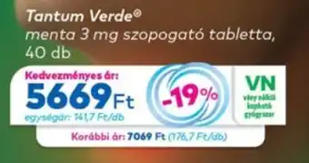Tantum Verde menta 3 mg szopogató tabletta