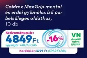 Coldrex MaxGrip mentol és erdei gyümölcs ízű por