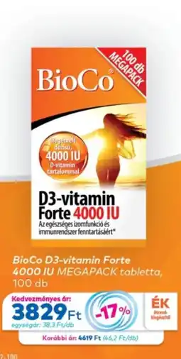 Gyöngy Patikák BioCo D3-vitamin Forte ajánlat