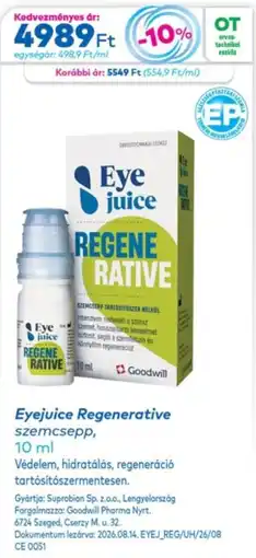 Gyöngy Patikák Eye juice regenerative szemcsepp ajánlat
