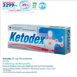Gyöngy Patikák Ketodex 25 mg filmtabletta ajánlat