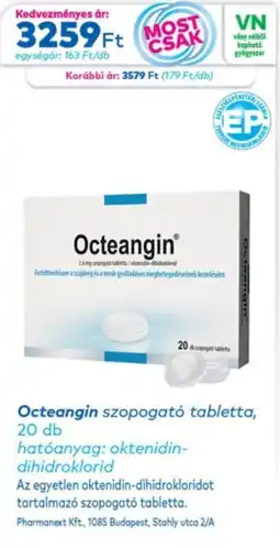 Gyöngy Patikák Octeangin szopogató tabletta ajánlat