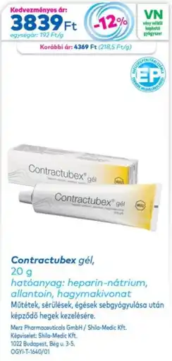 Gyöngy Patikák Contractubex gel ajánlat