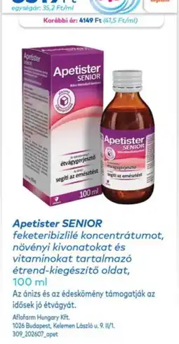 Gyöngy Patikák Apetister senior ajánlat