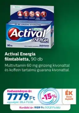 Gyöngy Patikák Actival Energia filmtabletta ajánlat