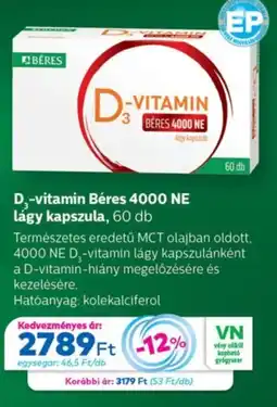 Gyöngy Patikák Béres d-vitamin ajánlat