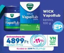 Gyöngy Patikák Wick vaporub ajánlat