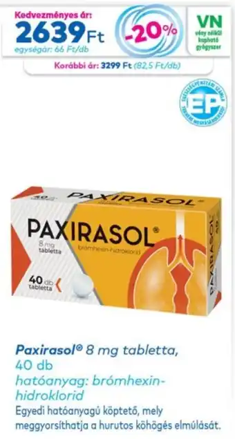 Paxirasol 8 mg tabletta