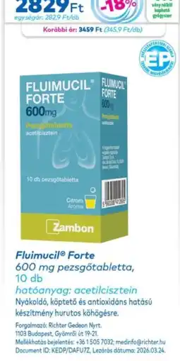 Gyöngy Patikák Fluimucil forte ajánlat