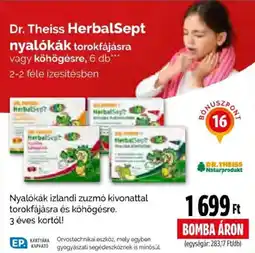 Pingvin Patika Dr. Theiss HerbalSept nyalókák ajánlat