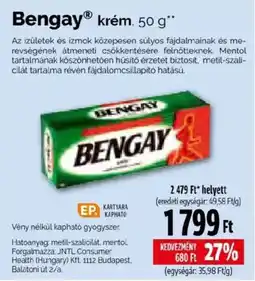 Pingvin Patika Bengay krém ajánlat