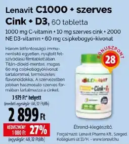 Pingvin Patika Lenavit C1000 + szerves cink + D3 ajánlat