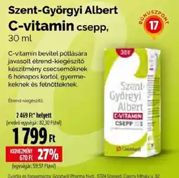 Pingvin Patika Szent-Györgyi Albert C-vitamin csepp ajánlat