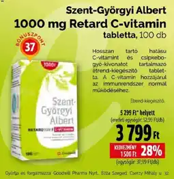 Pingvin Patika Szent-Györgyi Albert 1000 mg retard c-vitamin tabletta ajánlat