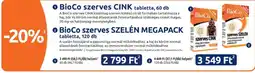 Benu Gyógyszertárak BioCo szerves cink tabletta ajánlat