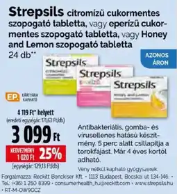Pingvin Patika Strepsils szopogató tabletta ajánlat