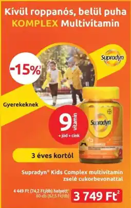 Benu Gyógyszertárak Supradyn kids complex multivitamin ajánlat