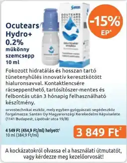 Benu Gyógyszertárak Ocutears hydro+ ajánlat
