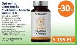 Benu Gyógyszertárak Optamins liposzómás c-vitamin + acerola ajánlat