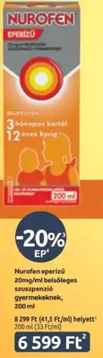 Benu Gyógyszertárak Nurofen eperizű ajánlat