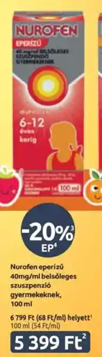Benu Gyógyszertárak Nurofen eperizű ajánlat