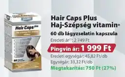Pingvin Patika Hair Caps Plus haj-szépség vitamin ajánlat