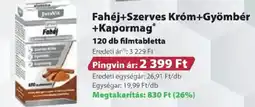 Pingvin Patika Fahéj+Szerves Króm+Gyömbér +Kapormag ajánlat
