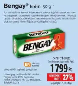 Pingvin Patika Bengay krém ajánlat