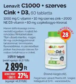 Pingvin Patika Lenavit C1000 + szerves cink + D3 ajánlat