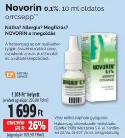 Pingvin Patika Novorin orrcsepp ajánlat